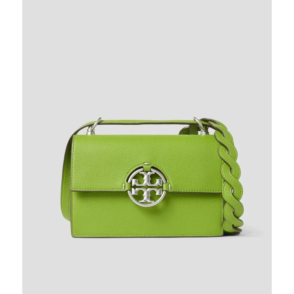 Tory Burch Wheatgrass Small Miller Flap Shoulder Bag in Green